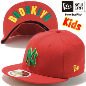 ニューエラ 5950キッズキャップ ニューヨークヤンキース スカーレット シャムロック マニラ New Era 59Fifty Kids Cap New York Yankees Scarlet Shamrock Manila