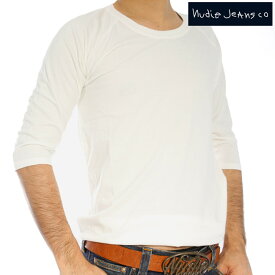 ヌーディージーンズ Q/S Tシャツ クォータースリーブティー オフホワイトNudie Jeans Q/S T-Shirt Quarter Sleeve Tee Offwhite