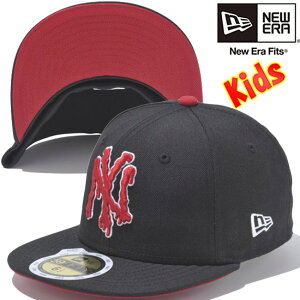 �j���[�G�� 5950�L�b�Y�L���b�v �A���_�[�o�C�U�[ �j���[���[�N�����L�[�X �u���b�N ���b�h �X�m�[�z���C�g New Era 59Fifty Kids Cap Under Visor New York Yankees Black Red White
