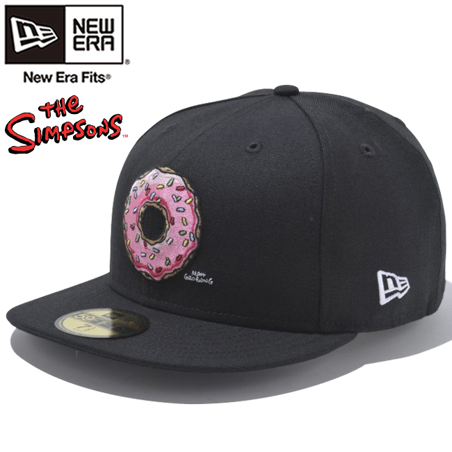 ザ シンプソンズ×ニューエラ 5950キャップ ドーナツロゴ ブラック スノーホワイト オフィシャルカラー The Simpsons×NewEra  59FIFTY Cap Donut Logo Black White Official 