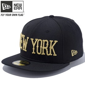 ニューエラ 5950キャップ ゴールドロゴ ニューヨーク ブラック メタリックゴールド New Era 59FIFTY Cap Gold Logo New York Black Metallic Gold