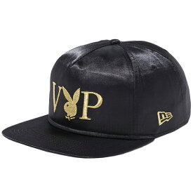 プレイボーイ×ニューエラ ザ ゴルファー VIP ロゴ ブラックサテン メタリックゴールド ブラック Playboy×New Era The Golfer VIP Logo Black Satin Metallic Gold Black