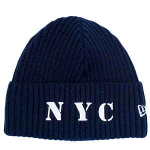 �j���[�G�� �j�b�g�X �j�b�g�L���b�v �~���^���[�j�b�g NYC �X�e���V�����S �l�C�r�[ �z���C�g �X�m�[�z���C�g New Era Knit Cap Military Knit NYC Stencil Logo Navy White Snow White