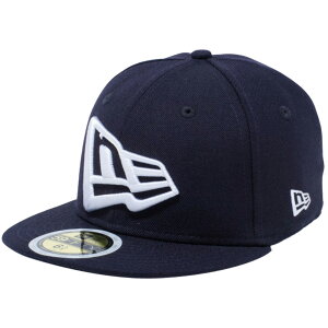 �j���[�G�� 5950�L�b�Y �L���b�v �z���C�g���S �G�k�C�[ �t���b�O �l�C�r�[ �X�m�[�z���C�g New Era 59FIFTY Kids Cap White Logo NE Flag Navy Snow White