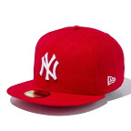 ニューエラ 59FIFTY ニューヨーク・ヤンキース スカーレット ホワイト スカーレット 1個 New Era 5950 NEYYAN SCR SWHI 23J NEW YORK YANKEES