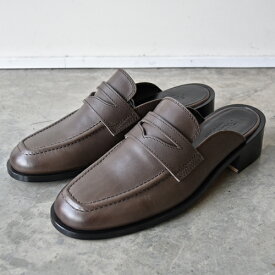 【ノベルティ】【サイズ交換初回片道送料無料】 PADRONE パドローネ PU8395-2302-23A BL CUT OFF LOAFERS Ash Brown アッシュブラウン 日本製