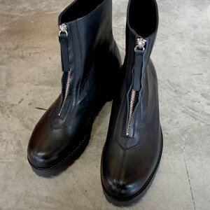 y|Cg10{zyTCYГz PADRONE ph[l PU8054-1142-23A CENTER ZIP BOOTS(WATER PROOF LEATHER) BLACK ubN@Mtg