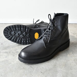 ymxeBzyTCYГz PADRONE ph[l PU8759-1103-24C SIDE ZIP LACE UP BOOTS (WATER PROOF LEATHER) ubN BLACK hU[ vibram ru\[ {