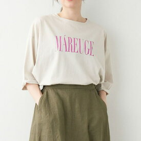 MICA&DEAL (マイカアンドディール) "MAREUGE"ロゴプリントT-shirt L/BEIGE ライトベージュ 0124109005