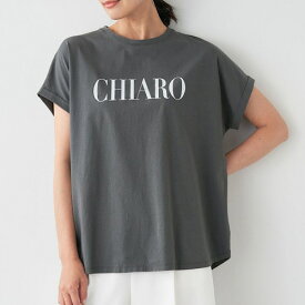 MICA&DEAL (マイカアンドディール) "CHIARO"ロゴプリントヘムラウンドT-shirt GRAY グレー 0124109004
