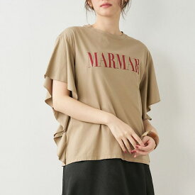 MICA&DEAL (マイカアンドディール) "MARMAR"ロゴフリルT-shirt BEIGE ベージュ 0124209114