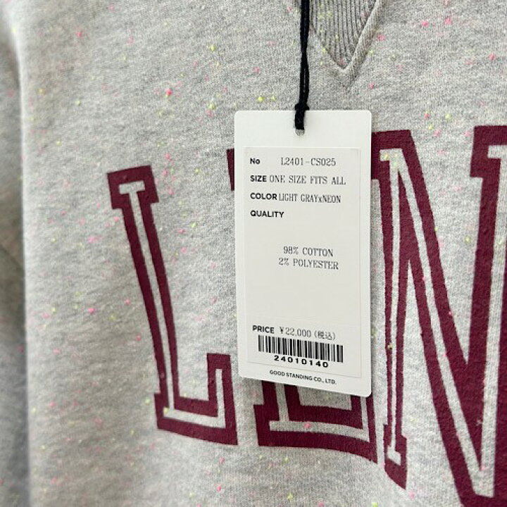 楽天市場】LENO(リノ) CROPPED SWEAT SHIRT NEON NEP クロップド 