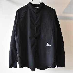 and wander �A���h�����_�[ fleece base band collar shirt (5744253121) black �u���b�N