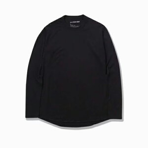 and wander �A���h�����_�[ merino base LS T (5744164128) black �u���b�N