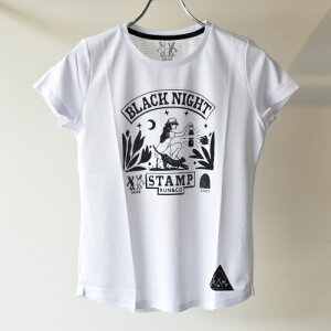 STAMP RUN&CO X^v STAMP GRAPHIC WOMENS RUN TEE (BLACK NIGHT)