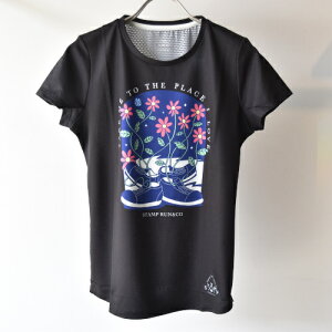 STAMP RUN&CO X^v STAMP GRAPHIC WOMENS RUN TEE (TAKE ME TO THE PLACE -BLACK)