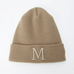MICA&DEAL (マイカアンドディール)"M"ロゴ刺繍カフニット帽 BEIGE ベージュ 0125410356