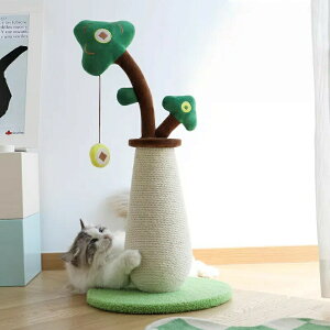 【メーカー直送】天然サイザル麻使用 猫の爪とぎ柱&キャットタワー 削れにくい丈夫設計/屑が出ない安心素材 多機能おもちゃ付き ペットストレス解消 大型猫対応