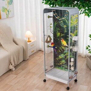 【セキセイインコ専用】エコ設計 大型透明キャビネット型鳥かご 屋内用プレミアムケージ 新作デザイン 高品質パルコット