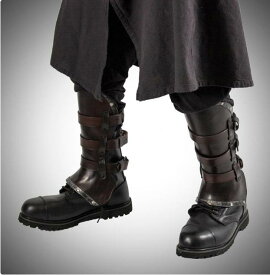 ブーツカバー メンズ ステージ パフォーマンス COS 小道具 中世 戦士 靴 カバー 中世 騎士 戦士 コスプレ 仮装 衣装