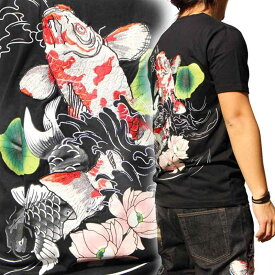 tシャツ トップス カットソー 半袖 日本 刺繍 ラウンドネック 半袖T シャツ レトロ 和柄 アニマル 綿