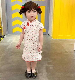 女の子 赤ちゃん スカート チャイナ風 花柄 ドレス ベビー 夏 チャイナ ドレス 小さい 女の子 1歳 Aライン 誕生日 かわいい