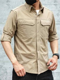 ファッション トップス Tシャツ 長袖 男性 シンプル 単色 春夏秋 機能性 ビジネス 紳士 カジュアル メンズ