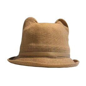 帽子 ハット レディース おしゃれ かわいい 猫 耳 バケット 夏 薄手 通気性 綿糸 ニット フィッシャーマンハット ポリエステル