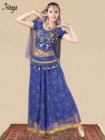 ダンス 衣装 インド ダンス パフォーマンス 衣装 半袖 インド 女の子 ナショナルダンス パーティー 大人 スイング スカート スーツ