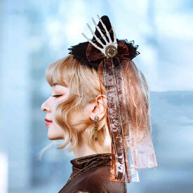 スチームパンク ハロウィンパーティー 魔女 帽子 骨 シルクハット 飾り ヘアアクセサリー ヘアピン 髪飾り 仮装 コスプレ 韓国