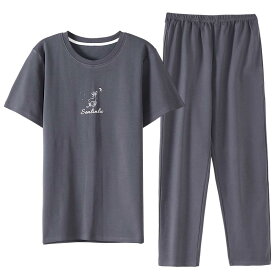 パジャマ ルームウェア セット ナイトウェア メンズ 夏 モーダル 綿 半袖 ズボン ホーム 薄氷 冷感