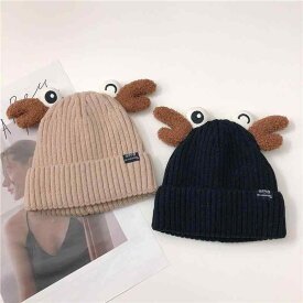 帽子 韓国 ウール かわいい レディース カニ 女性 秋冬 防寒ニット帽 耳付き ニット帽 ファッションアイテム