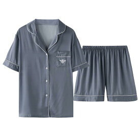 パジャマ ルームウェア セット ナイトウェア カップル レディース 夏 薄部 ホーム 服 メンズスーツ 冷感 半袖