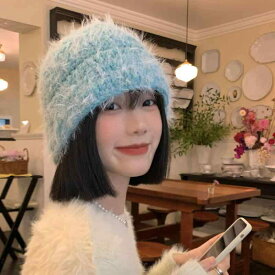 女性用 ニット ぬいぐるみ 帽子 秋冬 韓国 暖かい 耳保護 帽子 和風 暖かい ウール帽子
