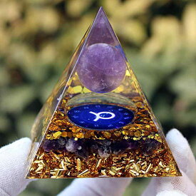 ピラミッド 置物 装飾品 インテリア 6cm おうし座 クリスタル 砂利 ホーム 樹脂 デスクトップ
