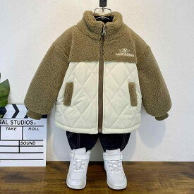 男の子 秋冬 コート ウール セーター 子供 冬 ベルベット 厚手 綿服 赤ちゃん 綿 パッド入り ジャケット 韓国 キッズ 暖かい かわいい