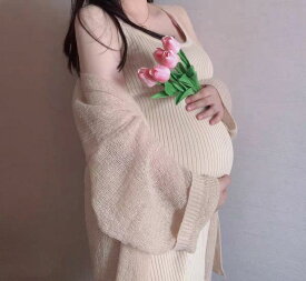 マタニティ フォト 衣装 おしゃれ かわいい シンプル ワンピース 写真 撮影 アート ドレス 妊娠中 アクリル 春