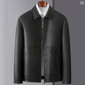 レザージャケット アウター メンズ 紳士服 シープ スキン シンプル 長袖 レジャー 厚手 暖かい コート 大きめサイズ 上着 ライナー 取り外し可能 便利
