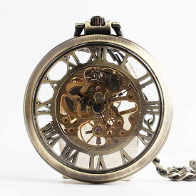懐中時計 吊り時計 メンズ レディース 時計 くり抜かれた ラージ ローマン スチール ギア 合金 機械式 レトロ クラムシェル くり抜かれた 腕時計 学生