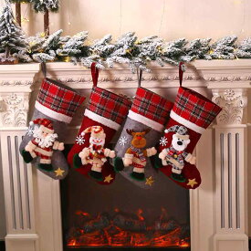 クリスマス 人形 靴下 クリスマスツリー 装飾 子供用 ギフトバッグ キャンディー ソックス サンタクロース 雪だるま 赤
