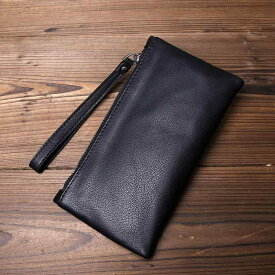 革 メンズ長財布 カードスロット付き 最上層 牛革 カジュアル レトロ ジッパー 現金 携帯電話バッグ