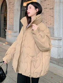 ダウンジャケット レディース 女性用 中綿 ジャケット 韓国 ブレッドコート 大小さいサイズ ゆったり スタンドカラー