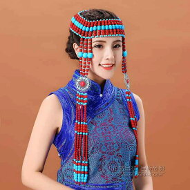 モンゴル ダンス 頭飾り 女性 大人 少数 民族 ヘア アクセサリー オルドス ロング タッセル 装飾品