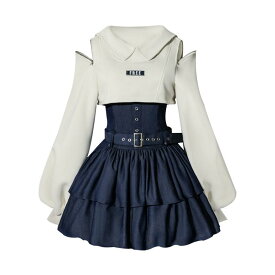 ファッション ロリータ ドレス ツーピース ガール 長袖 刺繍 スカート 学生 女性 かわいい 衣料品 秋 レディース