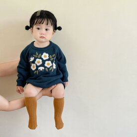 ベビー 秋 ジャンプ スーツ スタイリッシュ 韓国 刺繍 プリンセス バッグ 長袖 ニット 秋 ハイ 女の子 赤ちゃん かわいい