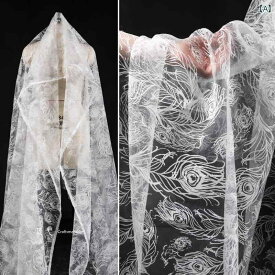 生地 カットクロス 幅140長さ50cm diy素材 布 白い フェザー カット 半透明 ガーゼ再 構築 カーテン ウェディングドレス シャツ 衣類 生地