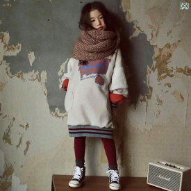 子供服 女の子 春秋 ワンピース キッズ 韓国 スウェットシャツ ベルベット ロング スカート 子供 親子 レディース