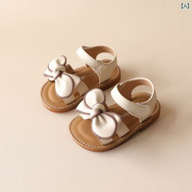 ベビー サンダル 幼児 赤ちゃん ステップ イン シューズ 靴 韓国 夏 レディース アプリコット ベージュ レザー ステッチ