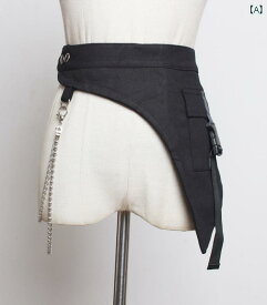 ベルト バッグ レディース 黒 生地 ウエスト スチール ビーズ ベルト バッグ ズボン チェーン ポケット シンプル デニムスカート 半袖 持ち運び 可能 ファッション