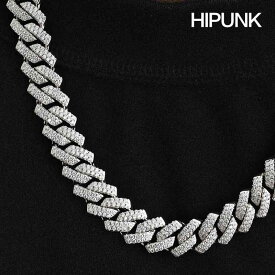 ネックレス HIPHOP ジュエリー ユニセックス 菱形 アメリカ ファッション ヒップホップ 13 mm キューバ チェーン メンズ レディース